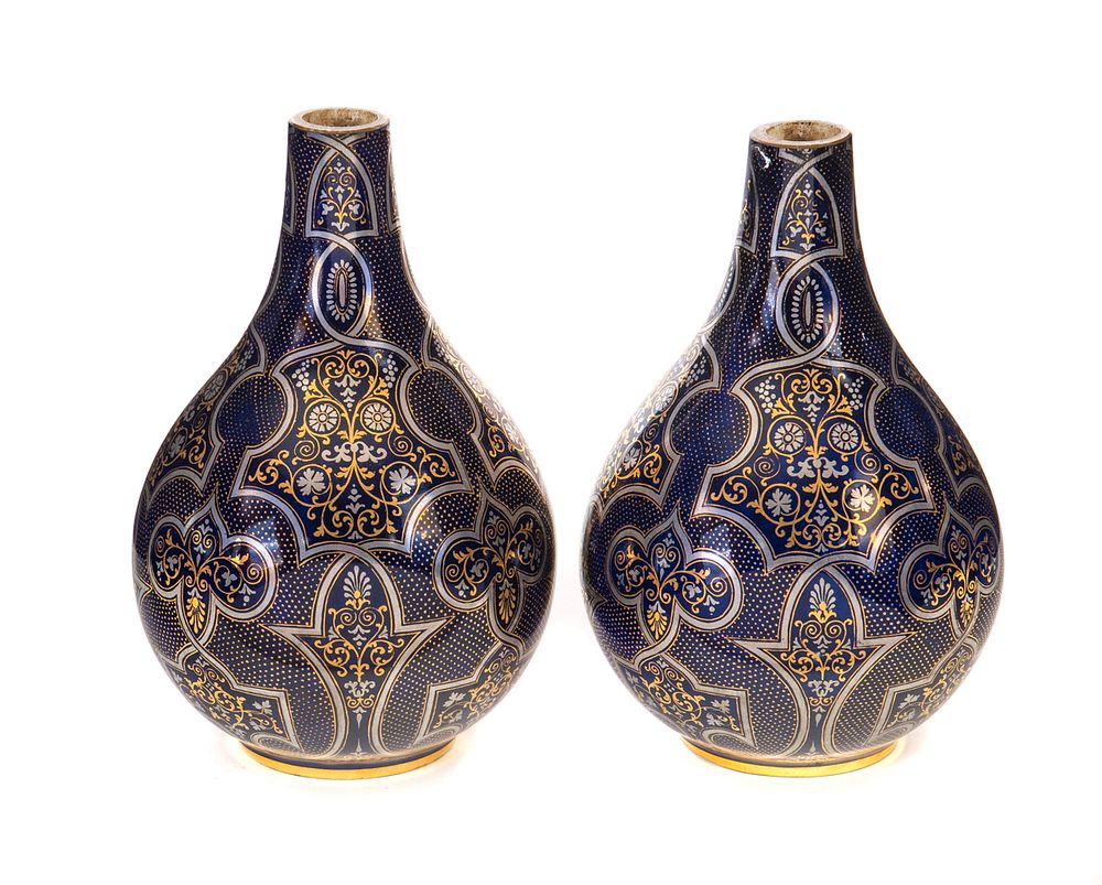 Appraisal: Jacob Petit Porcelain Vases French ca Jacob Petit Porcelain Vases