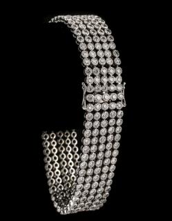 Appraisal: Birks k White Gold Five Strand Diamond Bracelet Maison Birks