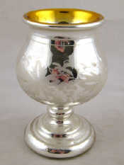 Appraisal: A th century mirrored glass goblet with engraved decoration approx