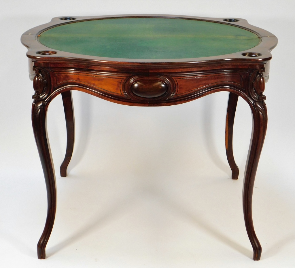 Appraisal: ALEXANDER ROUX ROSEWOOD GAME TABLE New York France - Hinged