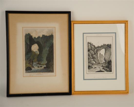 Appraisal: Two Prints of Natural Bridge Virginia one German marked Graham