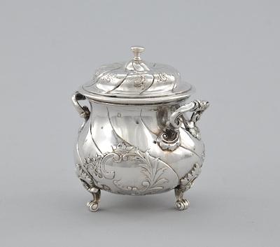 Appraisal: A European Sterling Silver Sugar Bowl with Lid ca Of