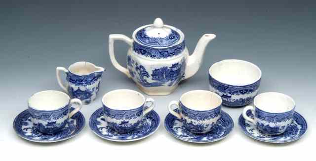 Appraisal: A VICTORIAN CHILD'S POTTERY TEASET by H A Co Ltd