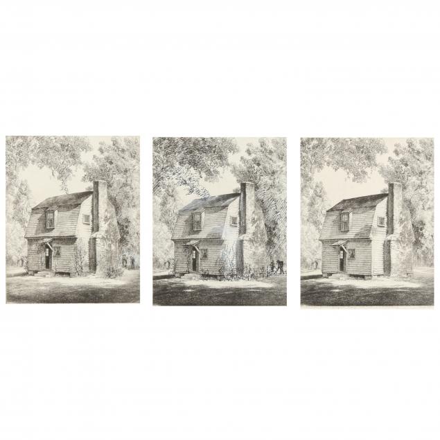 Appraisal: LOUIS ORR AMERICAN - THREE PREPARATORY PROOFS WITH DRAWN ADDITIONS