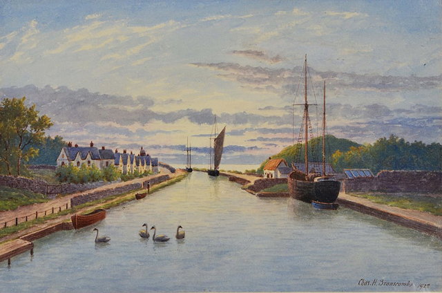 Appraisal: Charles H Branscombe British - Boats on the canal signed