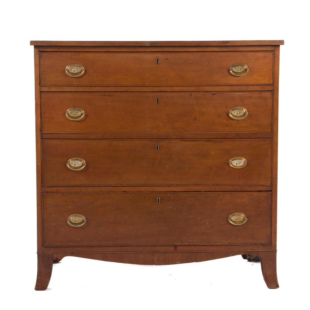 Appraisal: Federal cherrywood chest of drawers Pennsylvania circa flat top with