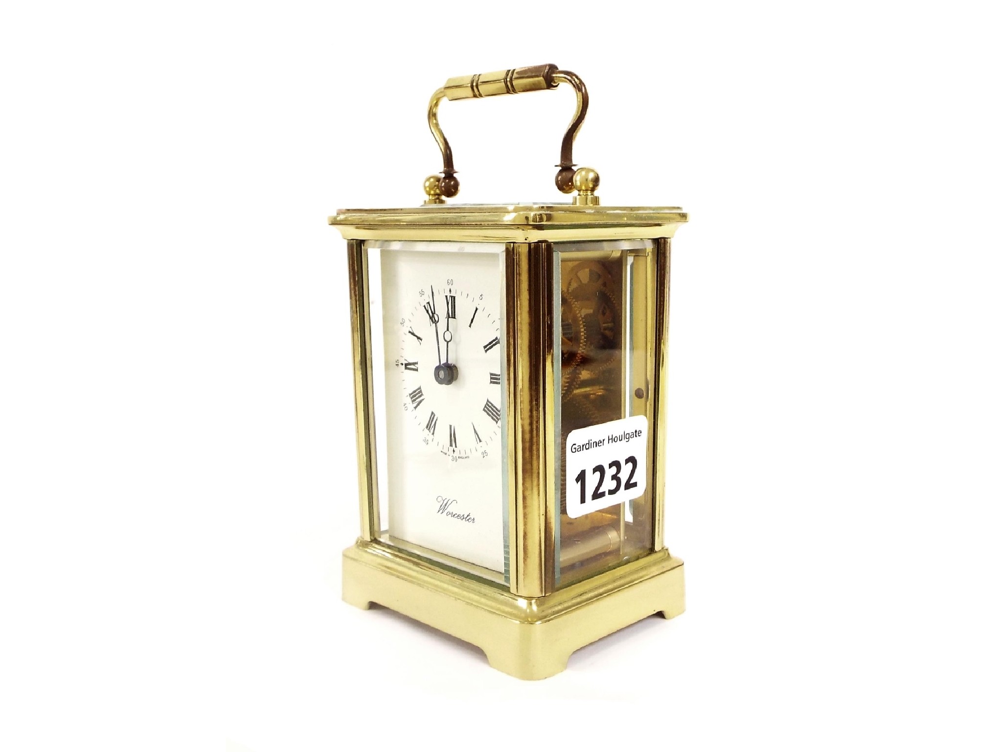 Appraisal: Contemporary carriage clock timepiece signed Worcester to the dial within