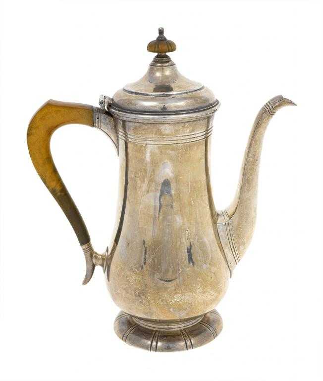 Appraisal: A GARRARD CO MODERNIST SILVER COFFEE POT of heavy gauge