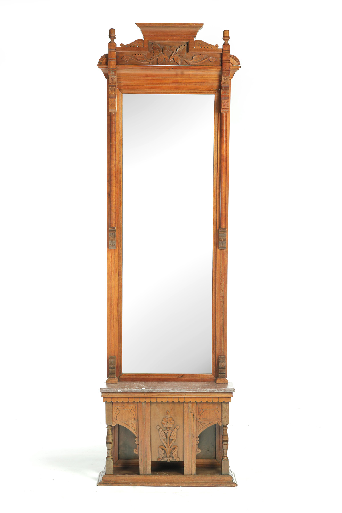 Appraisal: EASTLAKE PIER MIRROR American th quarter- th century walnut Typical