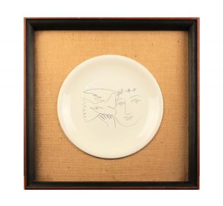 Appraisal: A Picasso Ceramic Charger for Salins glazed ceramicsigned and stamped