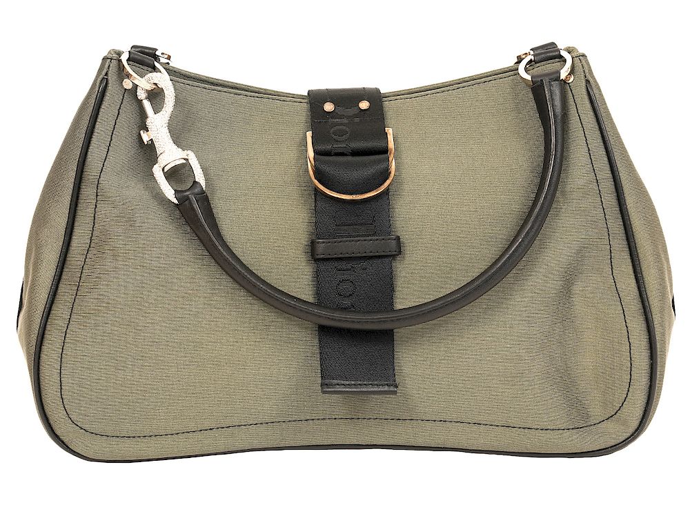 Appraisal: Christian Dior Green Nylon Shoulder Bag Christian Dior Green Nylon