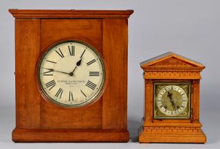 Appraisal: Pair of Clocks W H Oak Cased Imperial Item W