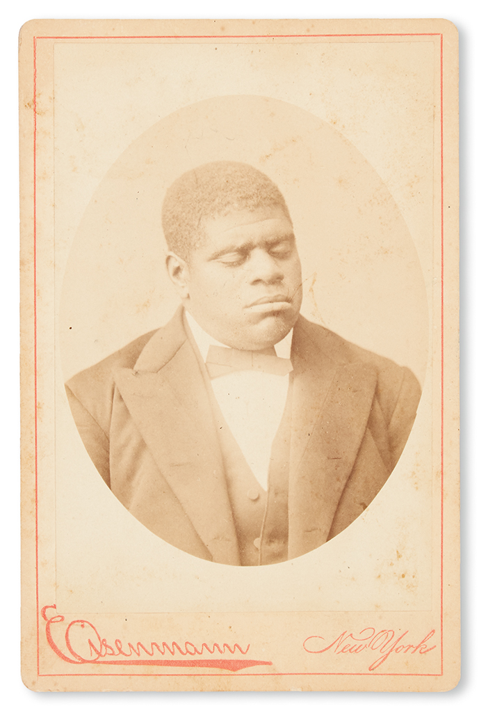 Appraisal: MUSIC AND THEATRE Cabinet card portrait of Thomas Blind Tom