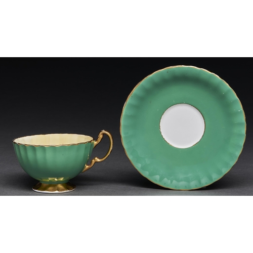 Appraisal: An Aynsley green ground teacup and saucer mid th c