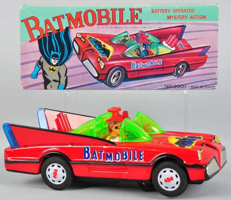 Appraisal: Tin Litho Batmobile Battery-Operated Toy Description Circa s Made in