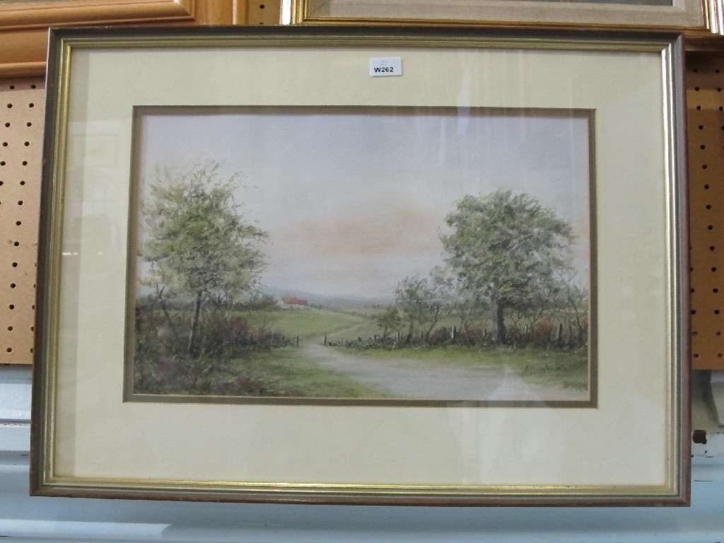 Appraisal: I J ANDERSON Pastel 'Summer Evening near the Campsies' signed