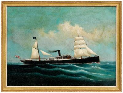 Appraisal: Maritime painting portrait of a steamer ship quot Marquis Bagouehem