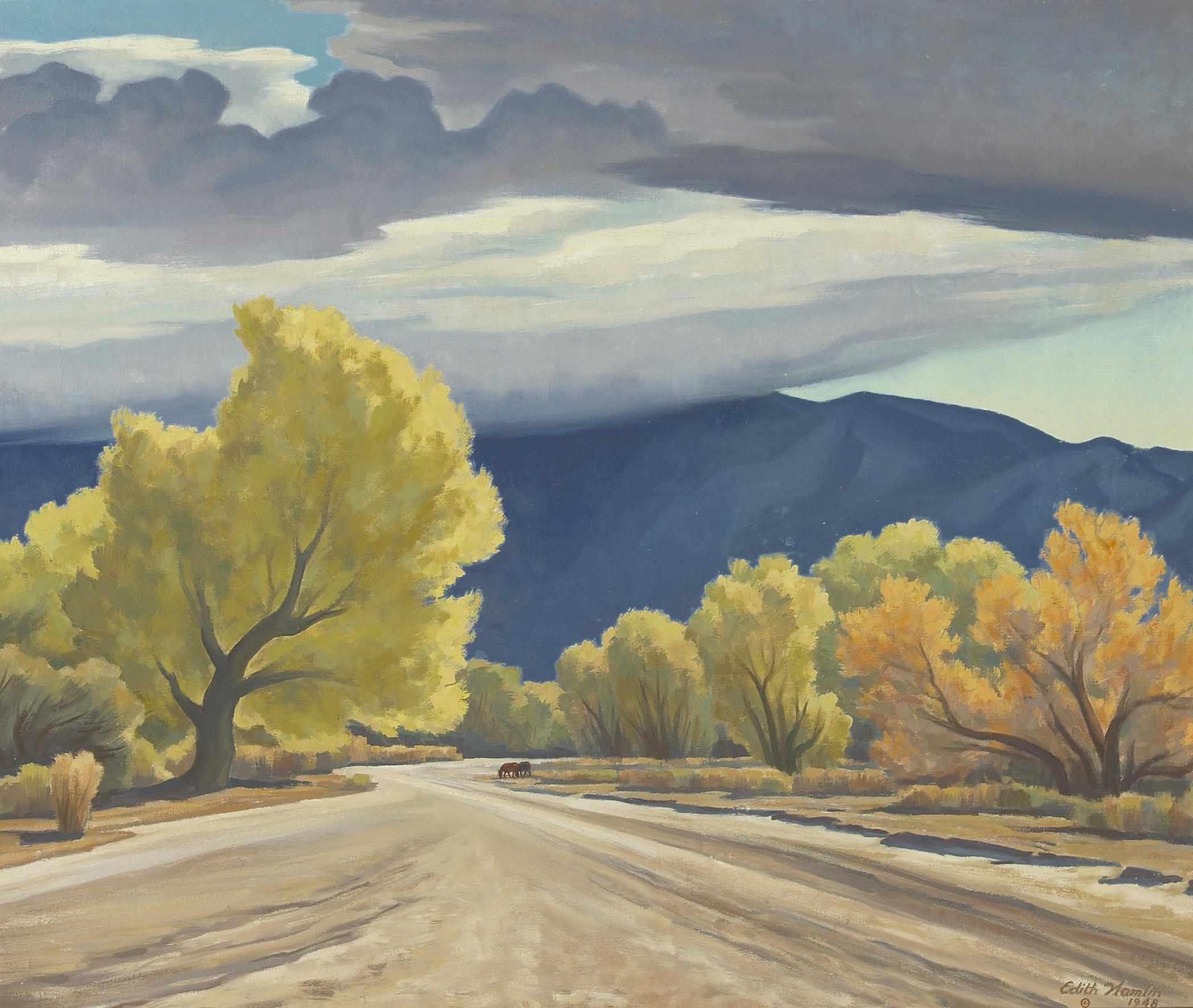 Appraisal: Edith Anne Hamlin American - Cottonwoods of the Rillito signed