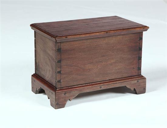 Appraisal: MINIATURE BLANKET CHEST American th century walnut Signed D R