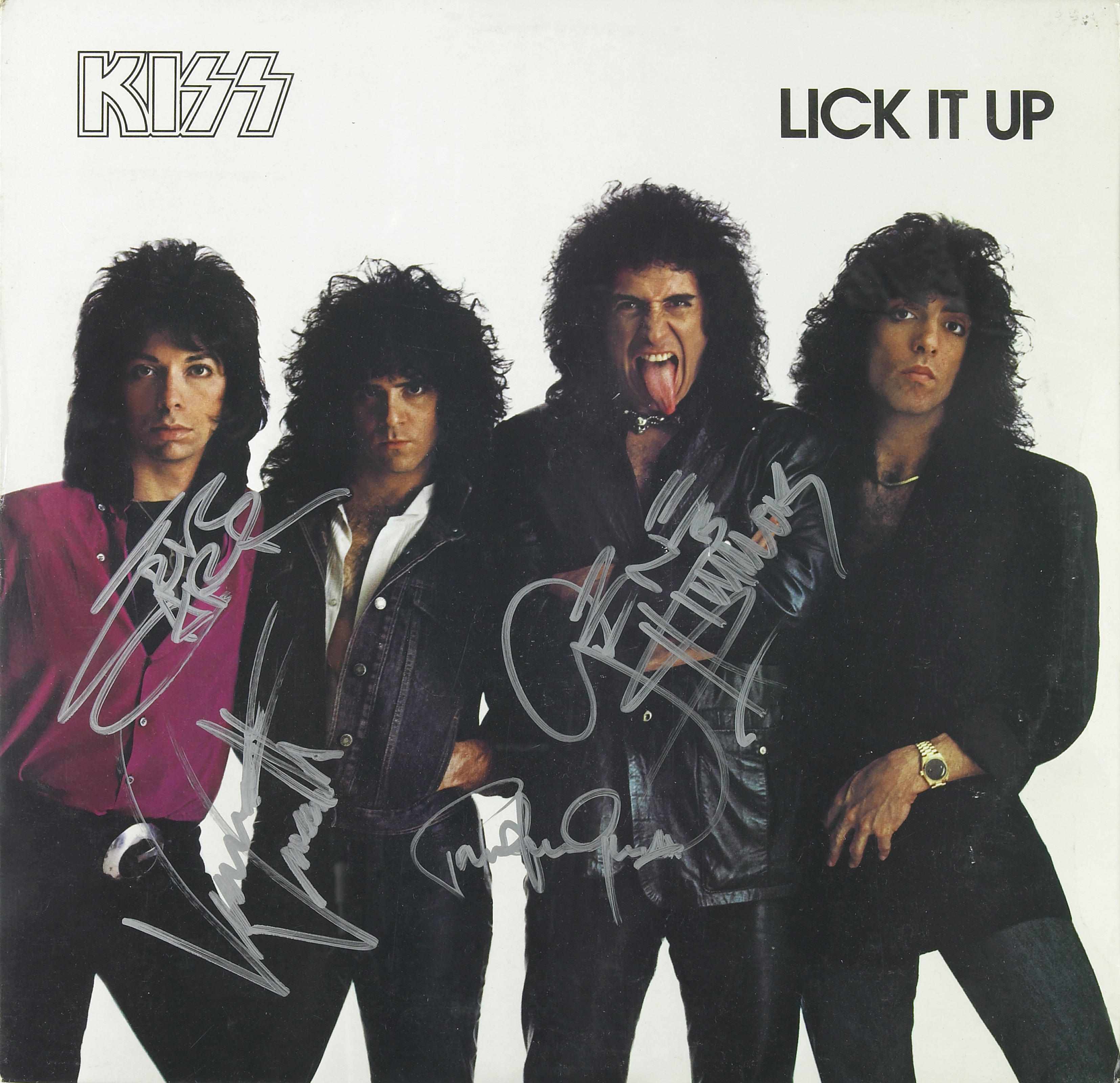 Appraisal: KISS signed album Lick it Up signed by all four