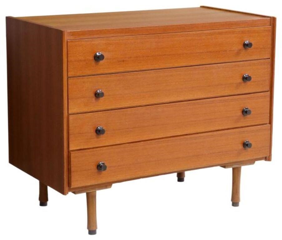 Appraisal: Italian mid-century modern teak chest of drawers c s four