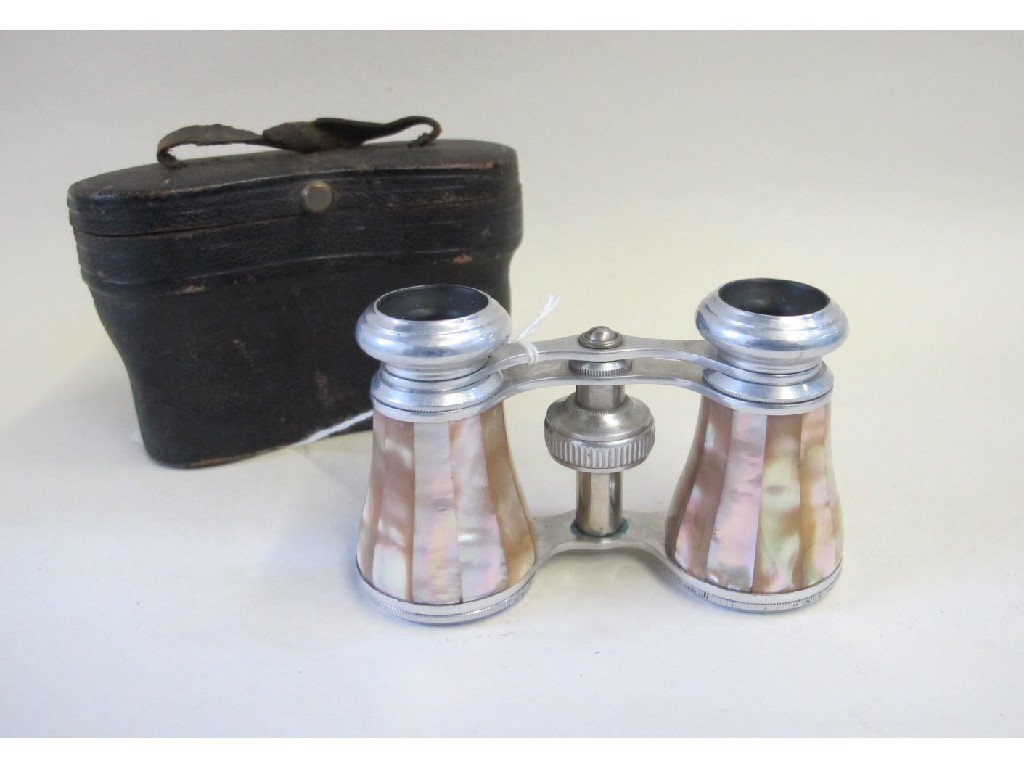 Appraisal: Pair of mother of pearl opera glasses in case