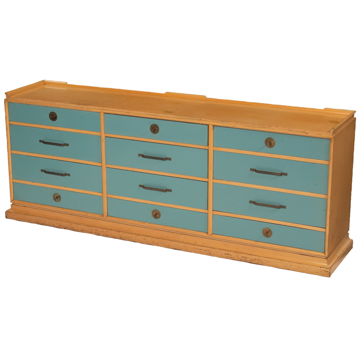 Appraisal: Tommi Parzinger cabinet by Parzinger Originals twelve light blue lacquered