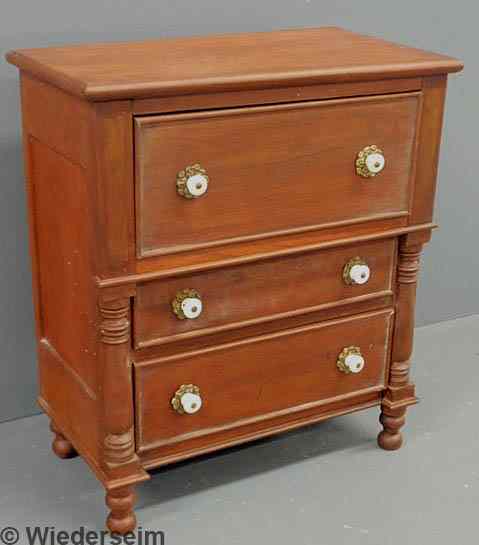 Appraisal: Late Sheraton cherry and pine child's chest of drawers c