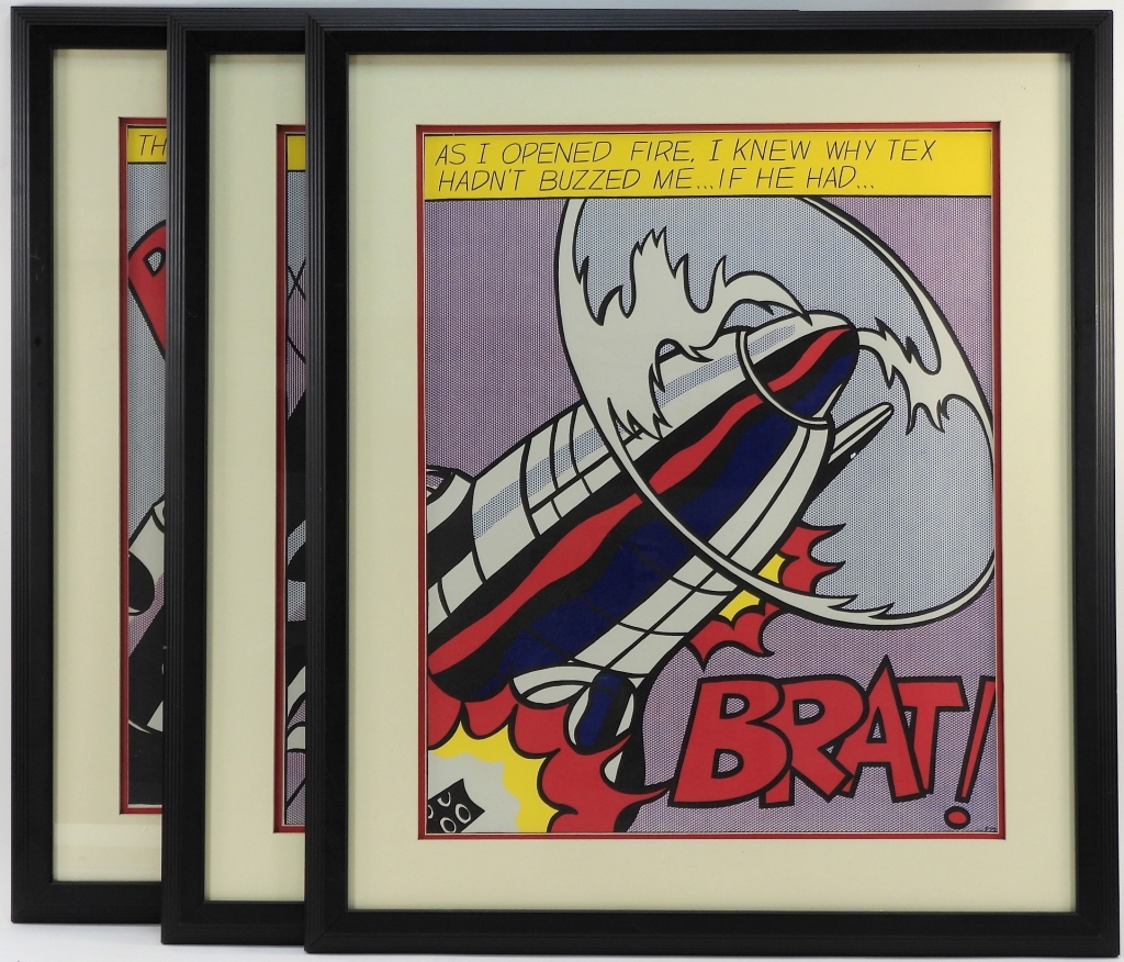 Appraisal: ROY LICHTENSTEIN POP ART LITHOGRAPH TRIPTYCH New York - Titled