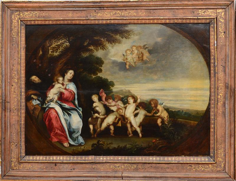 Appraisal: SCHOOL OF ANTHONY VAN DYCK - REST ON THE FLIGHT