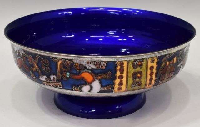 Appraisal: Mid-century modern enamel on silver content unknown footed bowl Miguel