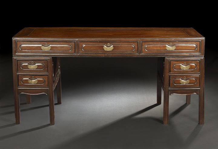 Appraisal: Good Chinese Rosewood Three-Part Gentleman's Desk th century composed of