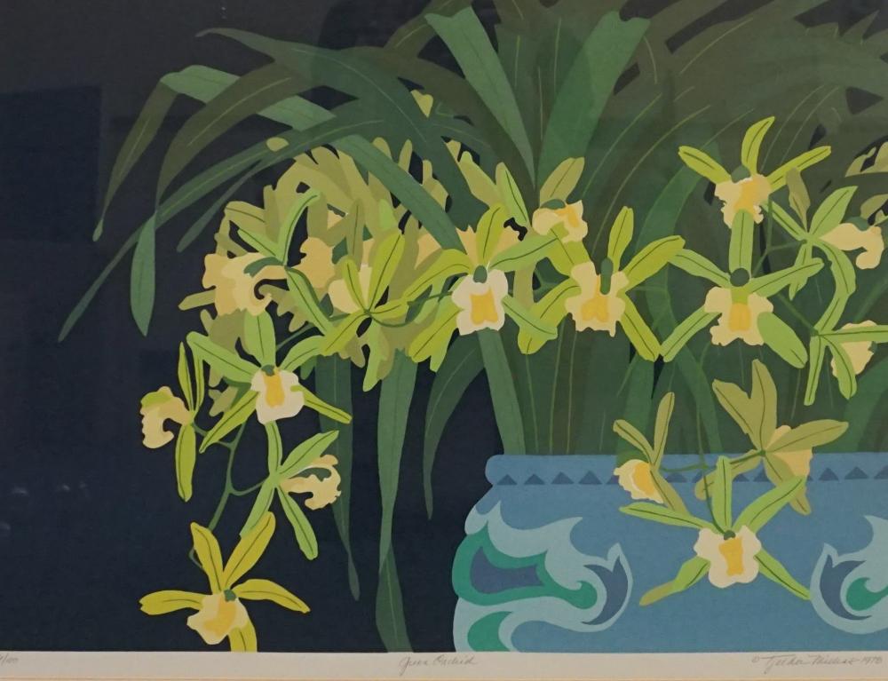 Appraisal: Tjelda Michas vander Meijden th Century School Green Orchid Screenprint