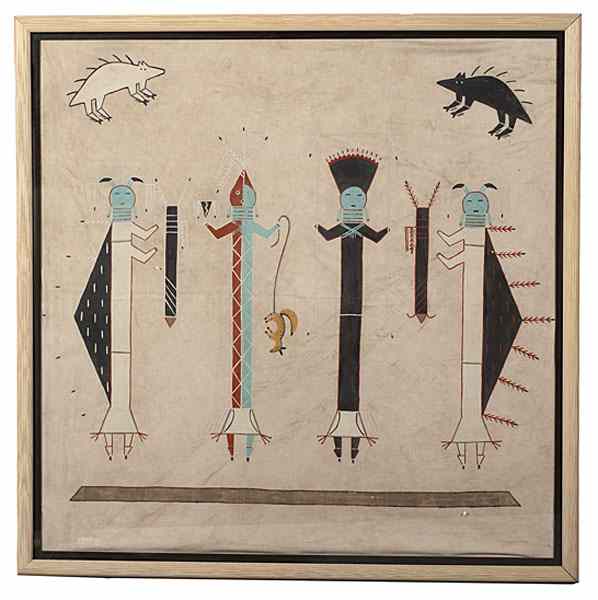 Appraisal: Navajo Painting of Holy People from the Nightway Chant attributed