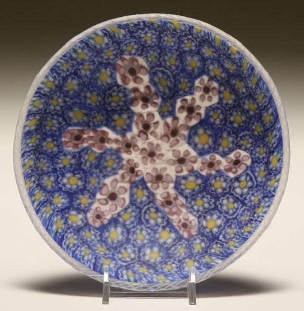 Appraisal: Murano murrina glass dish possibly by Alfredo Barbini Blue field