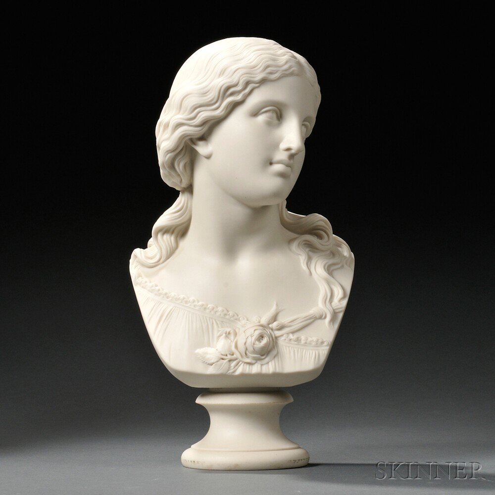 Appraisal: Copeland Parian Bust of Love England c modeled atop a