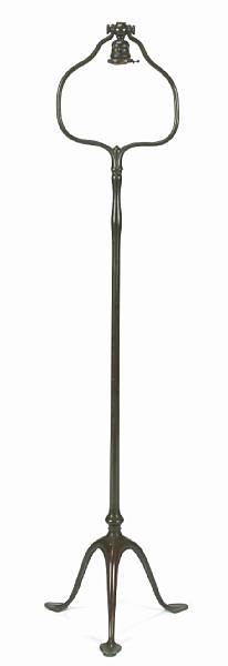 Appraisal: A Tiffany Studios bronze Harp floor lamp - green-brown patina