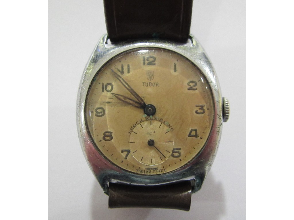 Appraisal: Gents stainless steel cased Tudor wrist watch Circa with brown