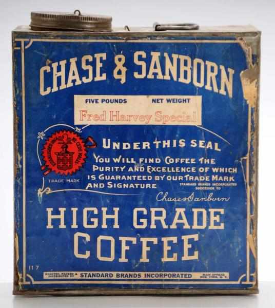 Appraisal: Chase Sanborn High Grade Coffee Tin Description Pre- soldered square