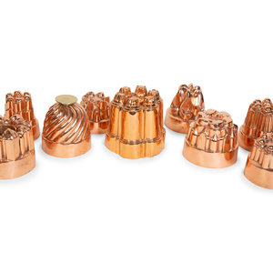 Appraisal: A Collection of English Copper Jelly Molds TH CENTURY together