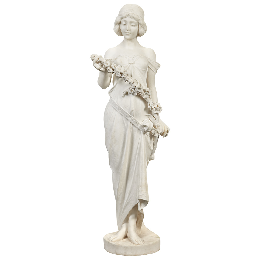 Appraisal: Italian Art Nouveau Marble Figure of a Maiden Adolfo Cipriani