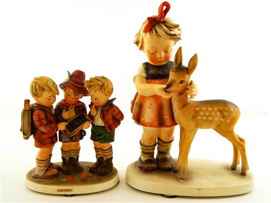 Appraisal: Large Hummel Friends and School Boys figurines both marked Hummel