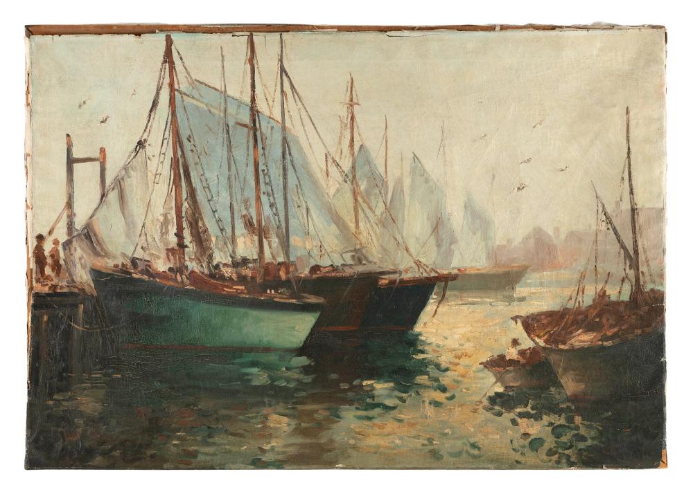 Appraisal: GEORGE LOFTUS NOYES MASSACHUSETTS NEW HAMPSHIRE - HARBOR SCENE OIL