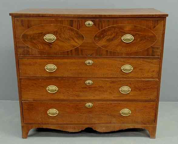 Appraisal: New York Hepplewhite inlaid mahogany butler's desk c with fold-down