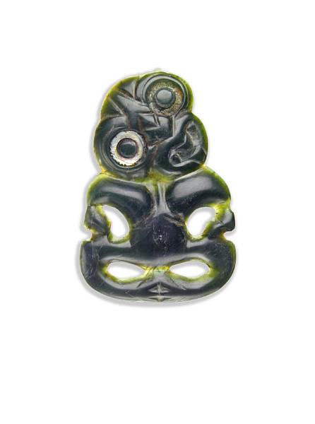 Appraisal: A Maori nephrite neck pendent hei tiki Rotorua area North