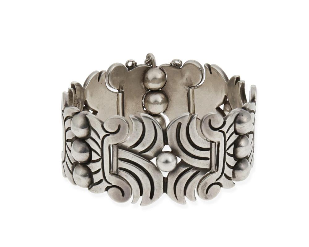 Appraisal: Hector Aguilar - Mexican A silver link bracelet circa -