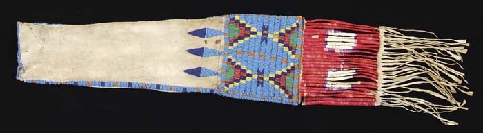 Appraisal: PLAINS INDIANS PIPE BAG Central plains beaded style bag boldly