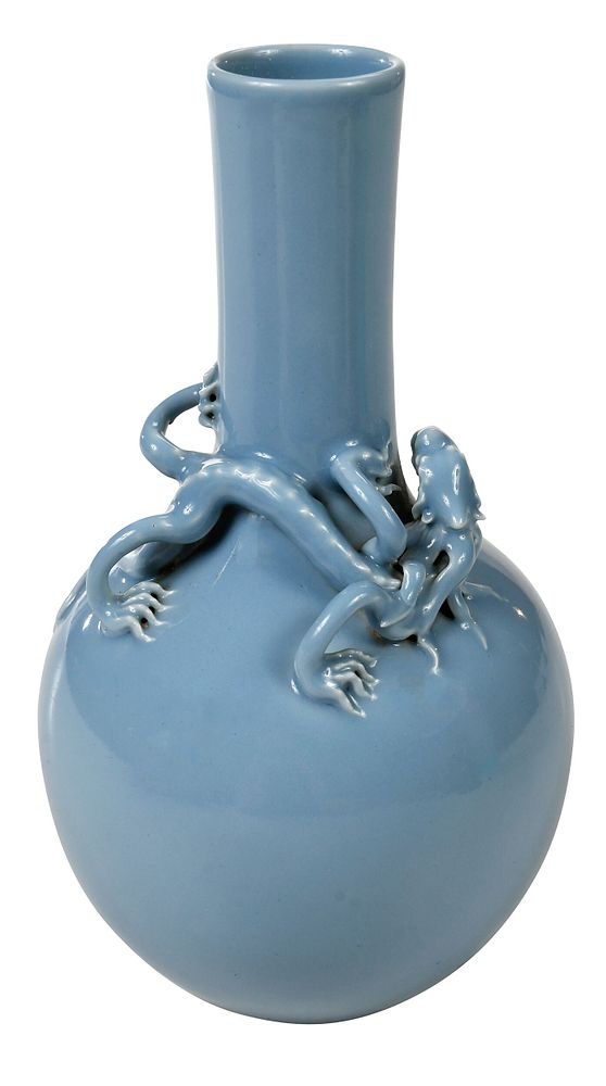 Appraisal: Claire de Lune Chinese Vase With Chilong six character reign