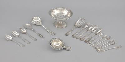 Appraisal: A Mixed Lot of Silver Tabletop and Flatware Items Including