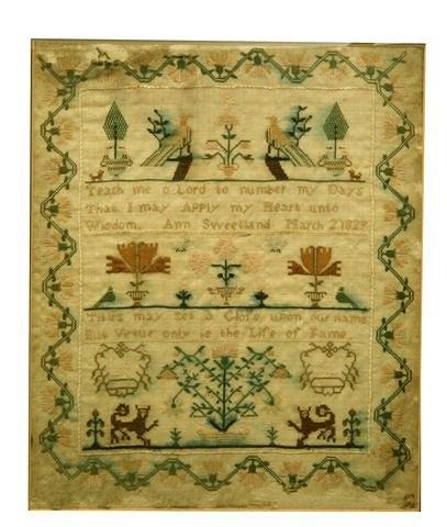 Appraisal: A sampler by Ann Sweetland dated March nd with mottos